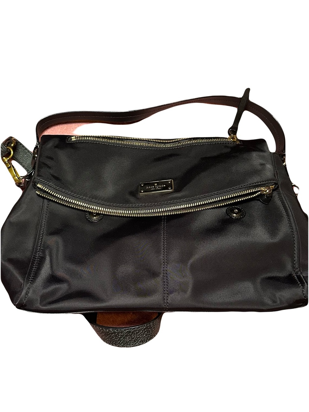Kate Spade Black Nylon Lyndon black Avenue Shoulder Bag